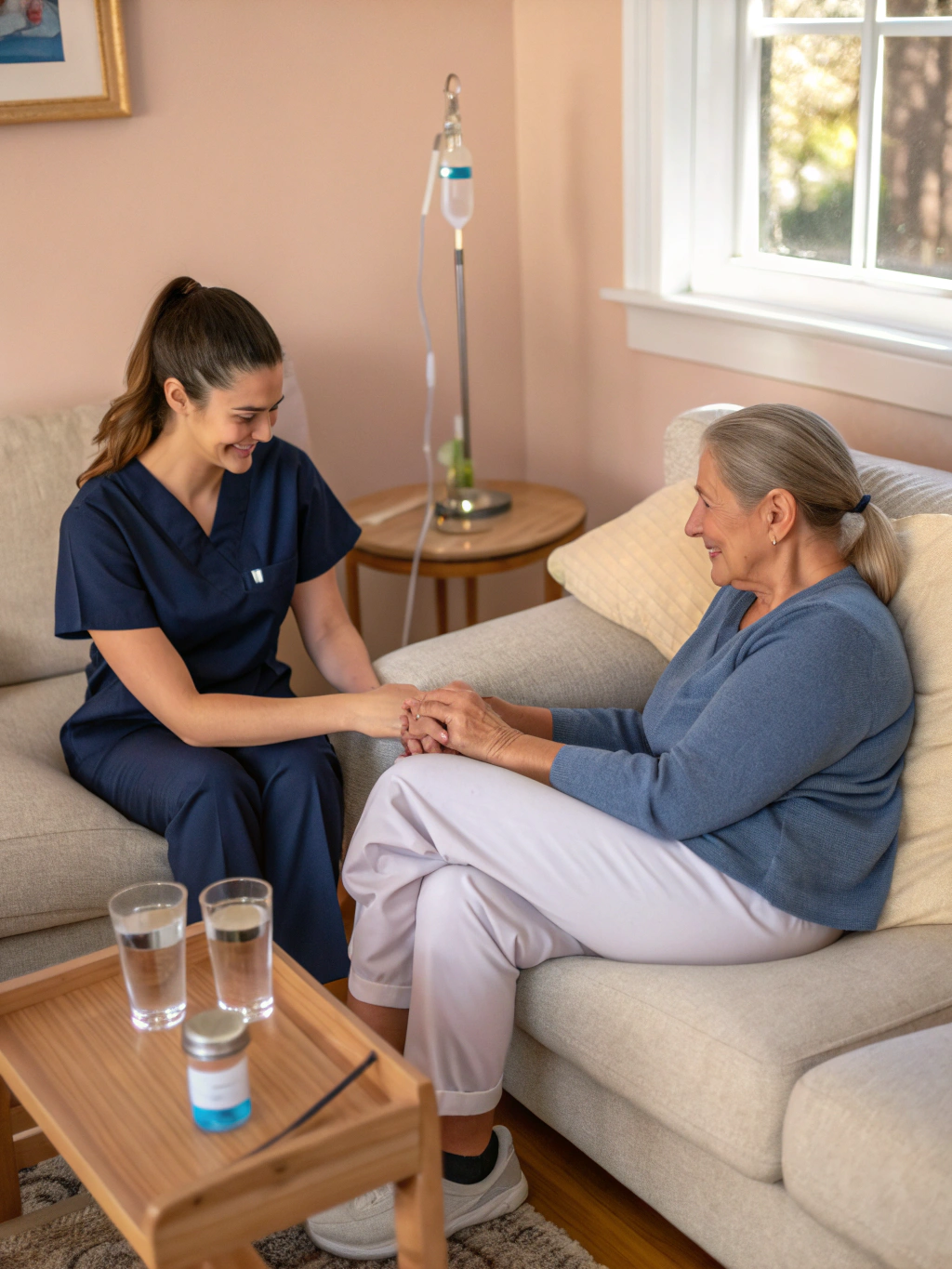 Compassionate caregiver providing personalized care to patient